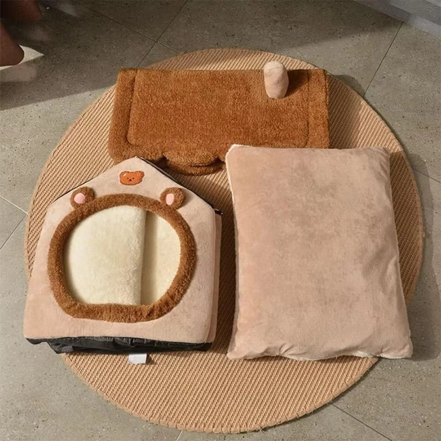 Foldable Pet House Removable Washable Bed