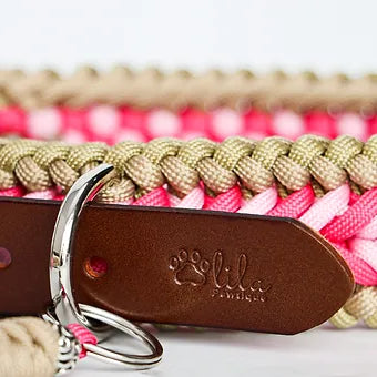Lila Pawtique Macrame Style Adjustable Dog Collar Pinkish