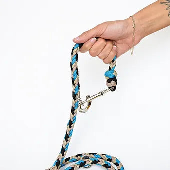 Lila Pawtique Luxury Macrame Style Pet Leash Ocean