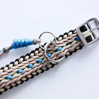 Lila Pawtique Macrame Style Adjustable Dog Collar Ocean