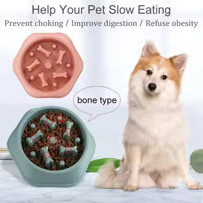 Slow Feeder Dog Bowl – Bone-Shaped for Healthy Eating