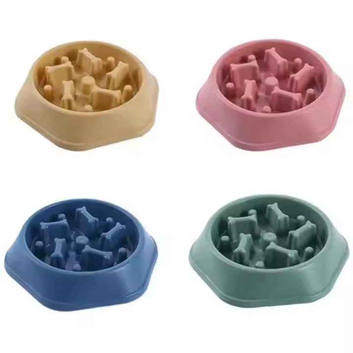 Slow Feeder Dog Bowl – Bone-Shaped for Healthy Eating