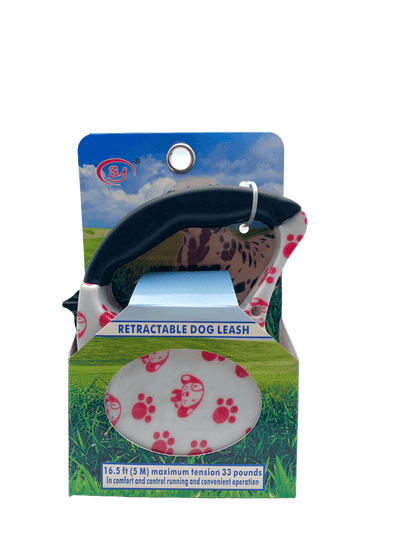 Laisse rétractable - Pattes Roses