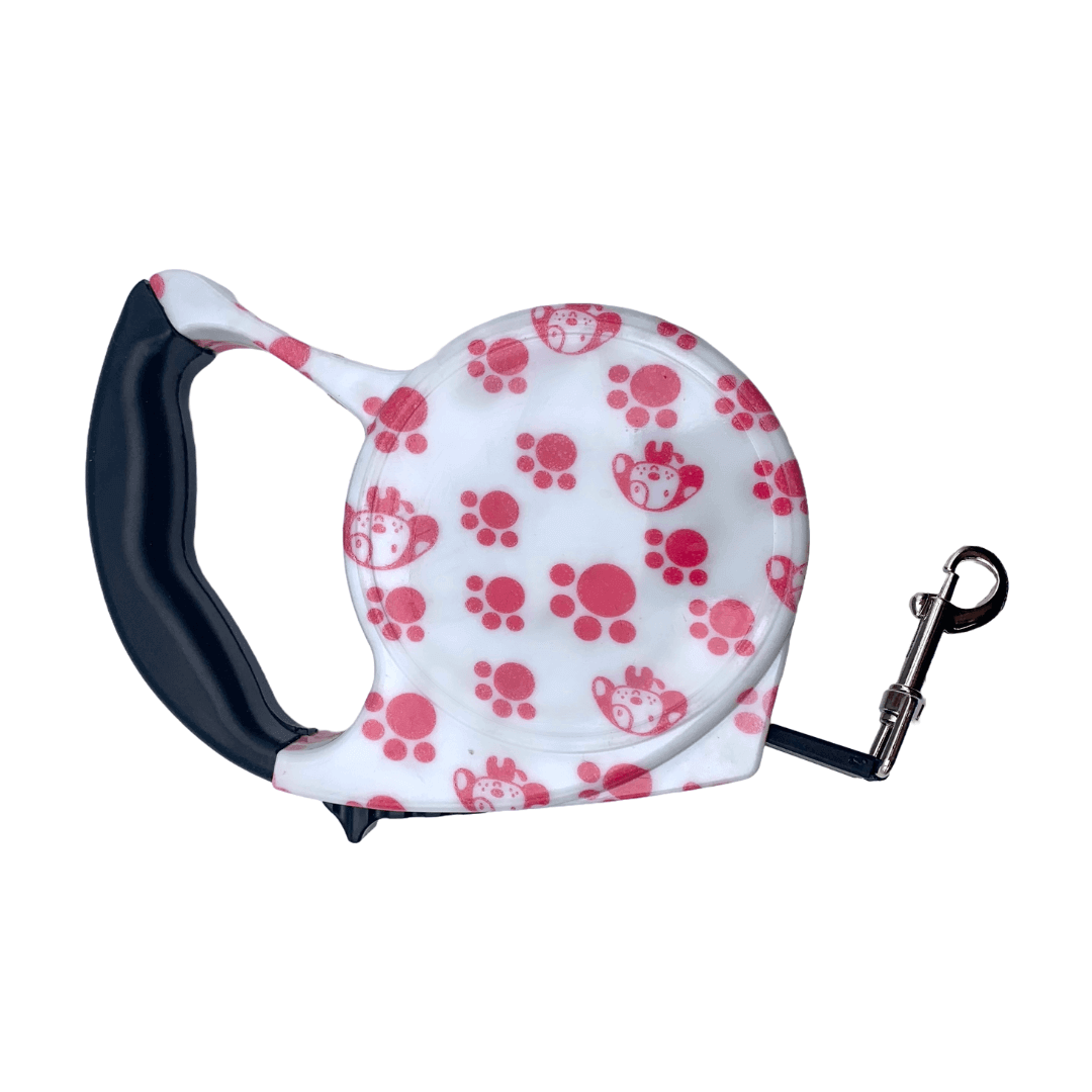 Laisse rétractable - Pattes Roses