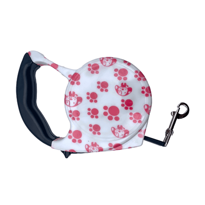 Laisse rétractable - Pattes Roses