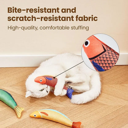 Interactive Cat Toy Plush Fish