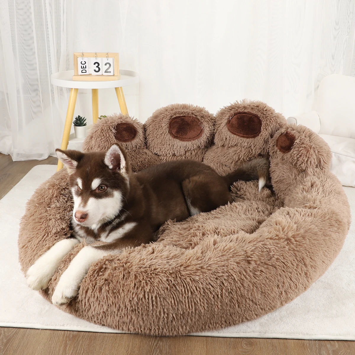 Fluffy Dog Bed Plush Large Cushion