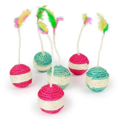 Interactive Sisal Cat Toy Ball