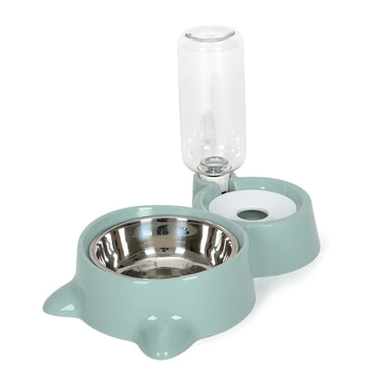 2-in-1 Cat Bowl & Automatic Water Dispenser