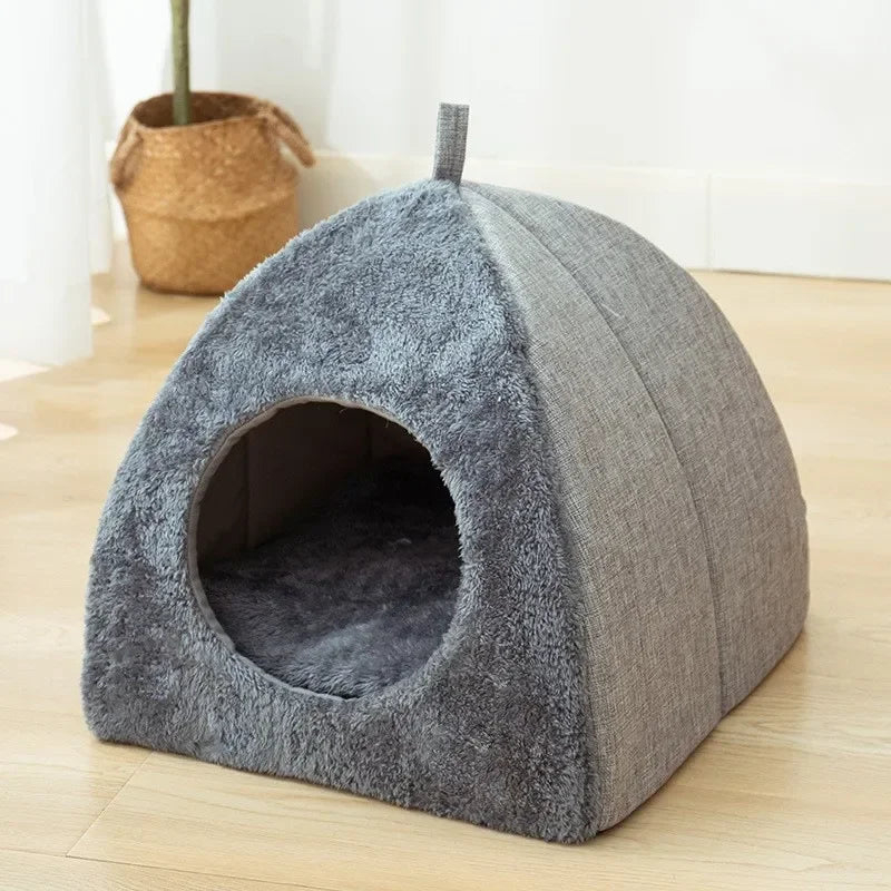 Cozy Triangle Cat Nest Closed Pet Bed