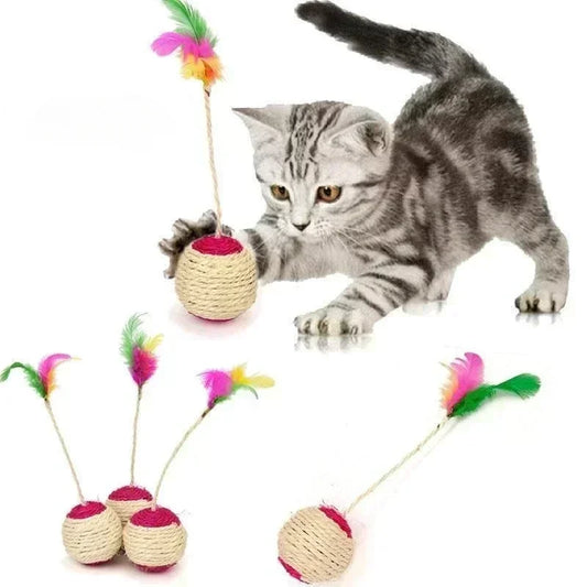 Interactive Sisal Cat Toy Ball