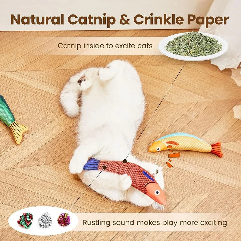 Interactive Cat Toy Plush Fish