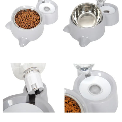 2-in-1 Cat Bowl & Automatic Water Dispenser