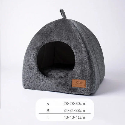 Cozy Triangle Cat Nest Closed Pet Bed