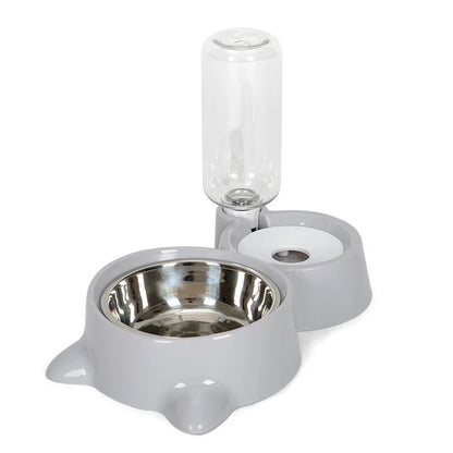 2-in-1 Cat Bowl & Automatic Water Dispenser