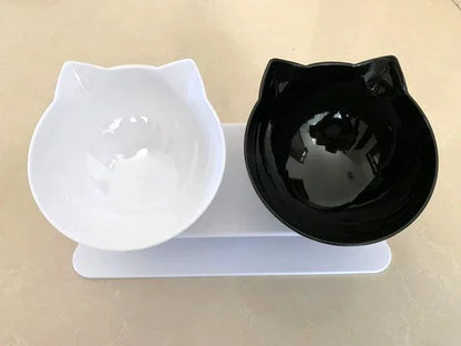 Non-Slip Double Cat & Dog Bowl with Stand