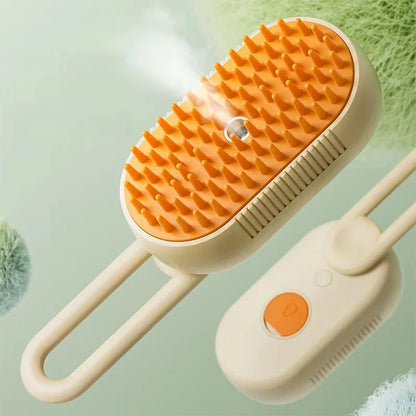 3-in-1 Electric Pet Brush Steam Spray Massage