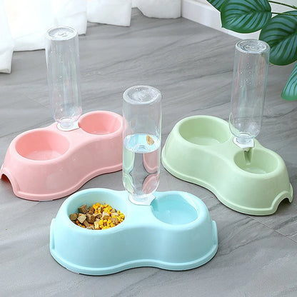 Automatic Double Pet Bowl with Water Dispenser