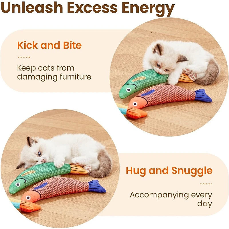 Interactive Cat Toy Plush Fish