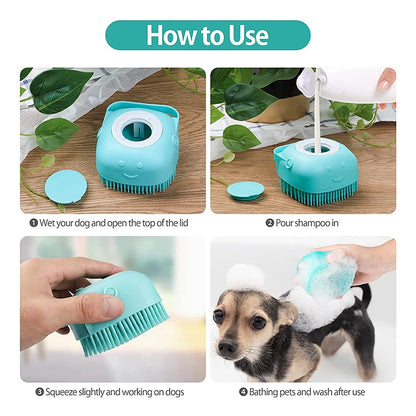 Silicone Dog Bath Gloves Massage Brush