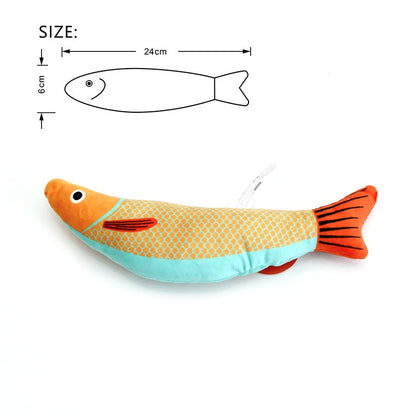 Interactive Cat Toy Plush Fish