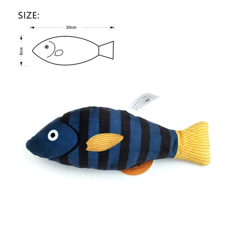 Interactive Cat Toy Plush Fish