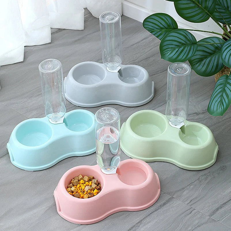 Automatic Double Pet Bowl with Water Dispenser