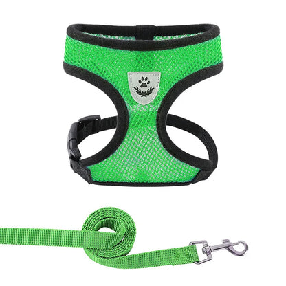 Adjustable Summer Pet Harness Leash Mesh Reflective Vest