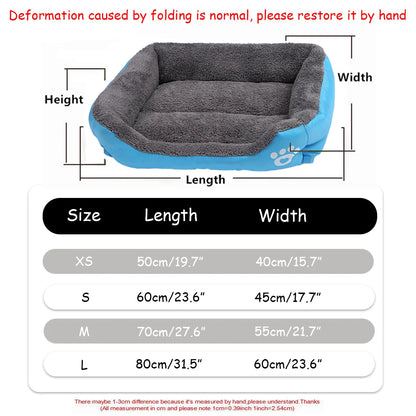 Soft Warm Square Dog Bed